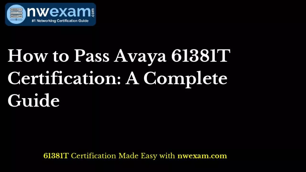 PDF-Avaya 61381T Certification