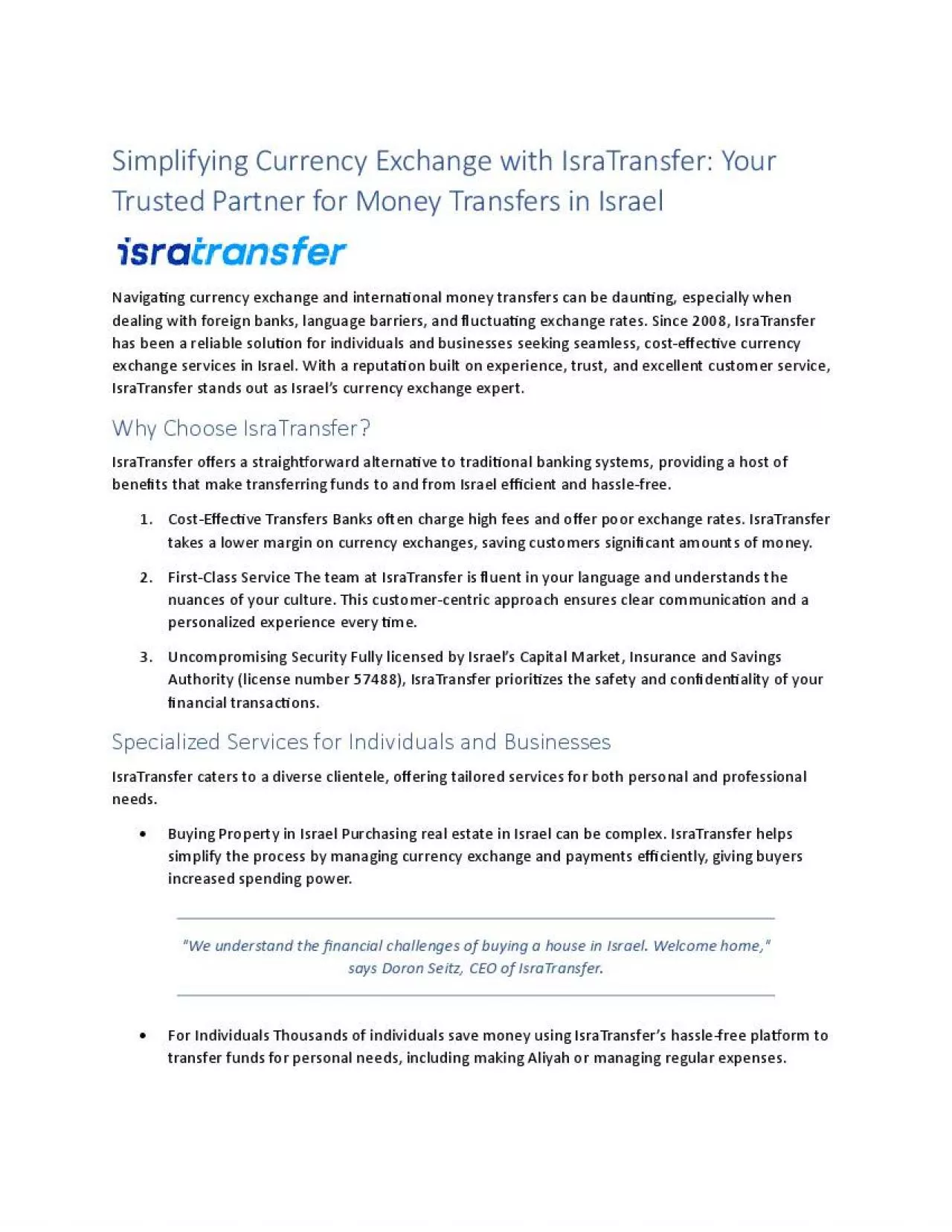 PDF-Simplifying Currency Exchange with IsraTransfer: Your Trusted Partner for Money Transfers