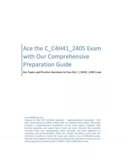 Ace the C_C4H41_2405 Exam with Our Comprehensive Preparation Guide