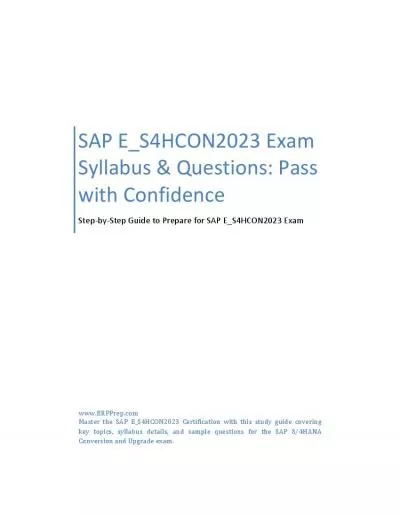 SAP E_S4HCON2023 Exam Syllabus & Questions: Pass with Confidence