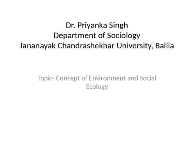 Concept of Environment and Social Ecology