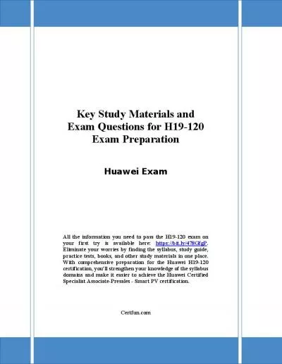 Essential Study Materials & Exam Questions for H19-120 Prep