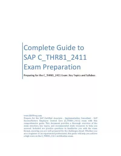 Complete Guide to SAP C_THR81_2411 Exam Preparation