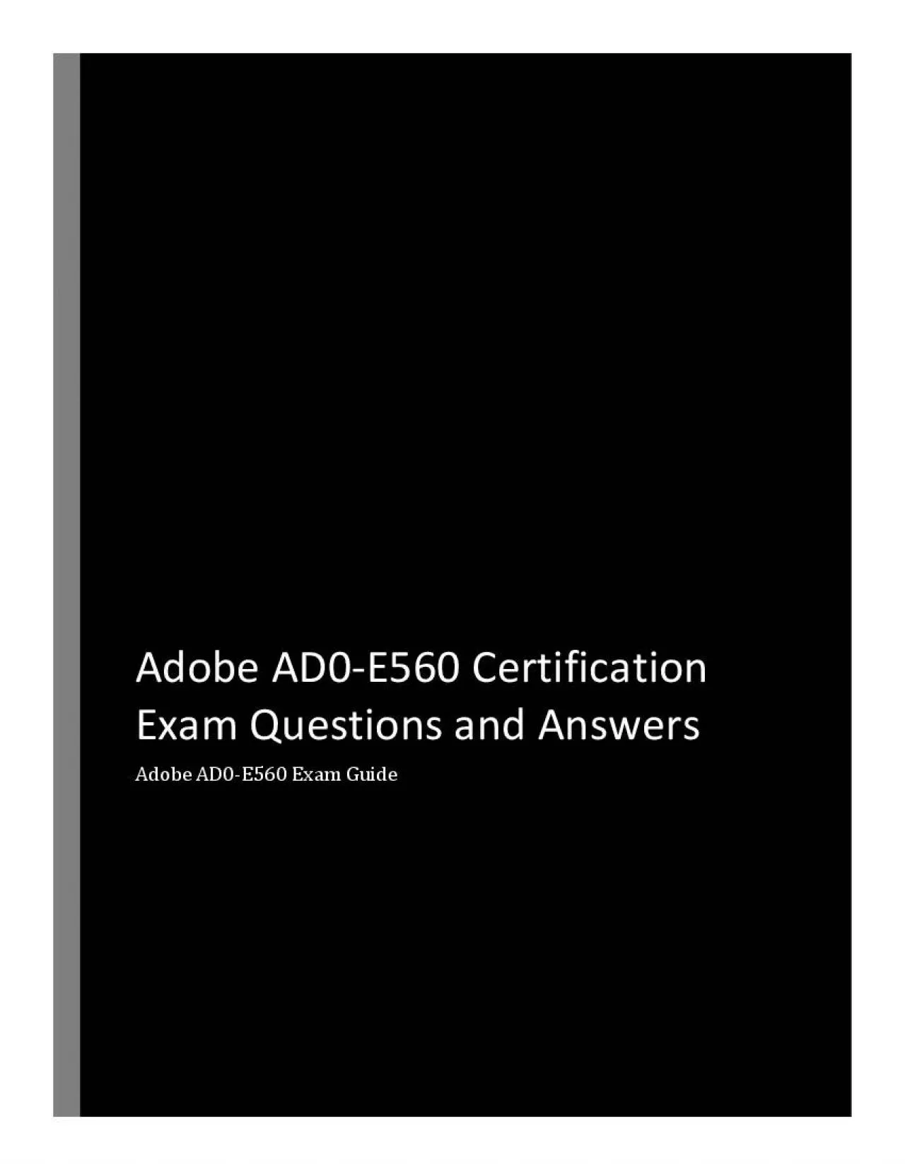 PDF-Adobe AD0-E560 Exam