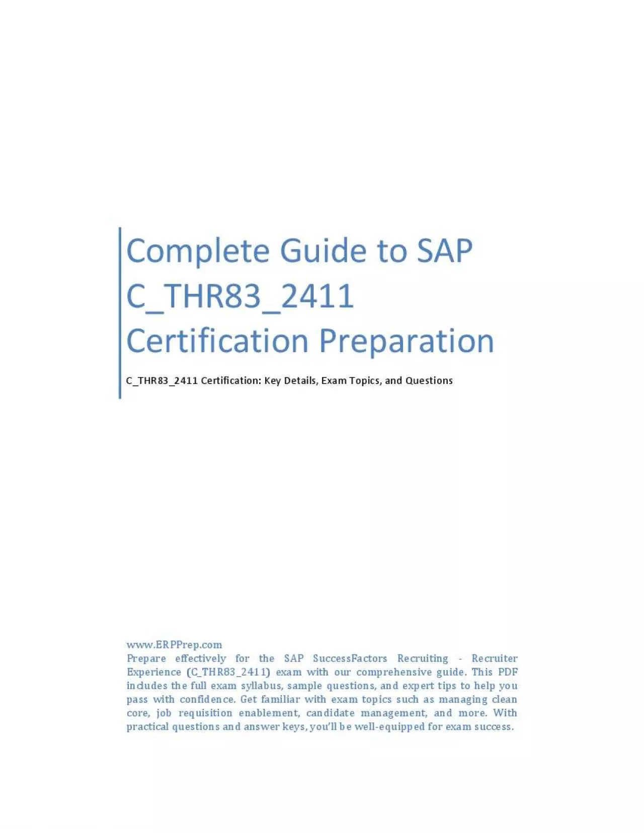 PDF-Complete Guide to SAP C_THR83_2411 Certification Preparation