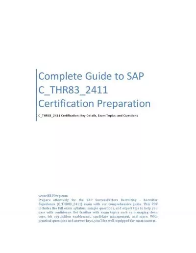 Complete Guide to SAP C_THR83_2411 Certification Preparation