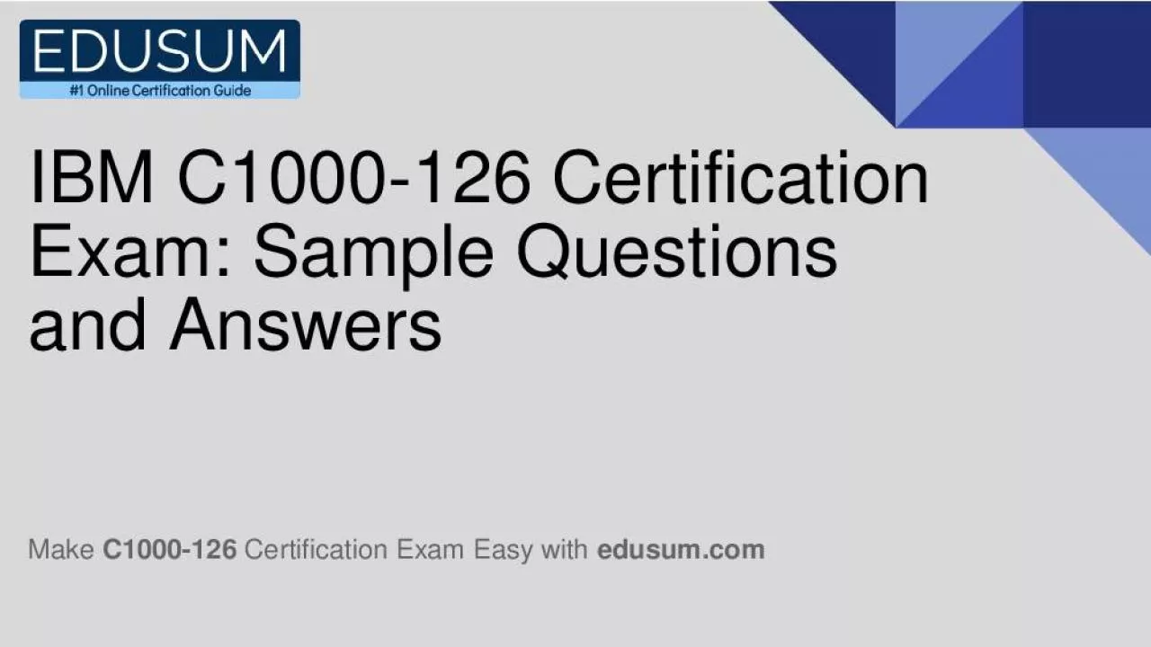 PDF-IBM C1000 126 Certification Exam