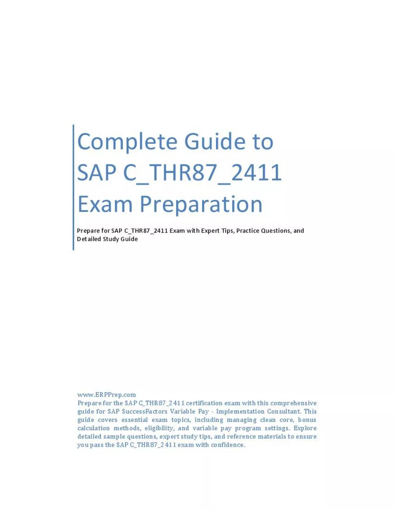 PDF-Complete Guide to SAP C_THR87_2411 Exam Preparation