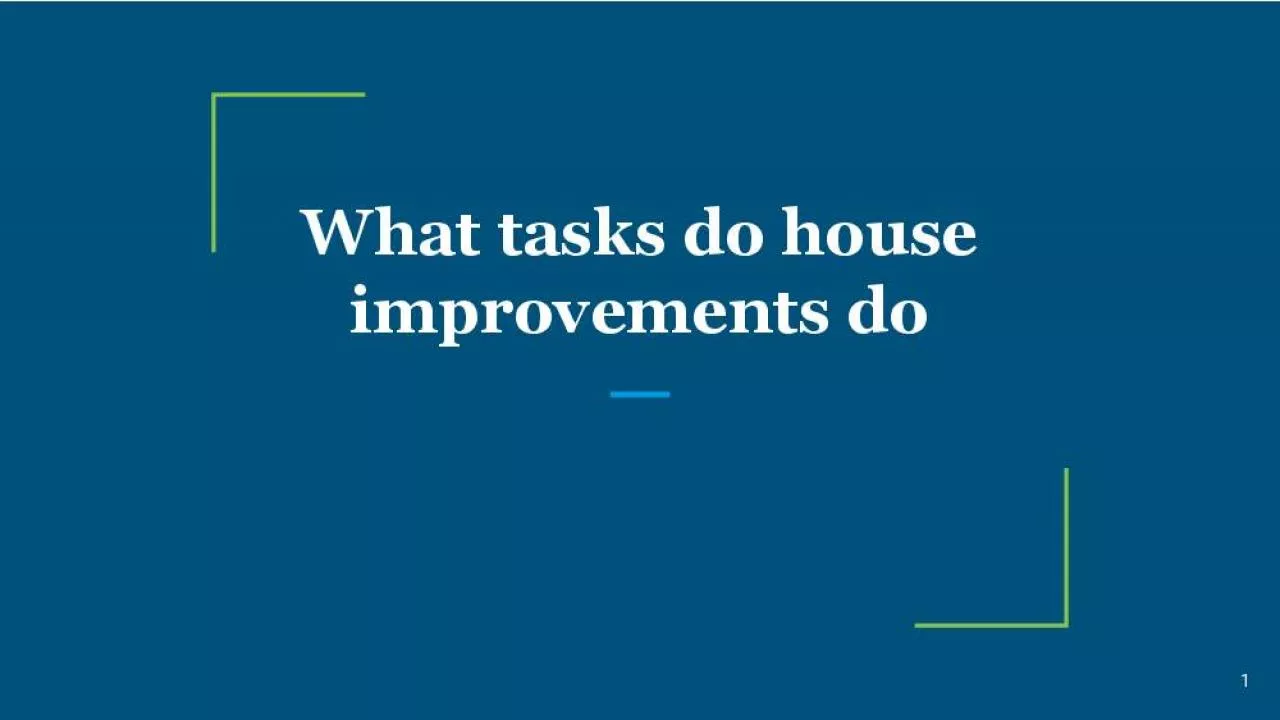 PDF-What tasks do house improvements do