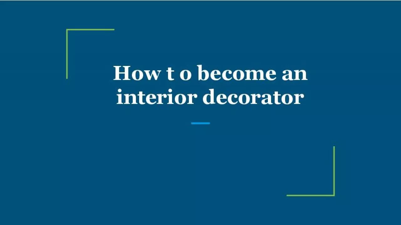 PDF-How to become an interior decorator