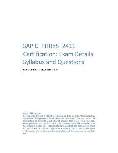 SAP C_THR85_2411 Certification: Exam Details, Syllabus and Questions