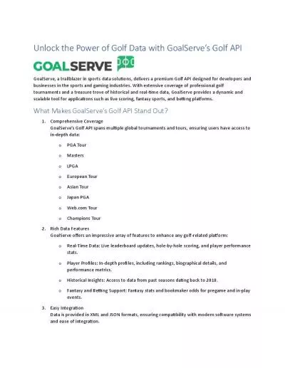 Unlock the Power of Golf Data with GoalServe's Golf API