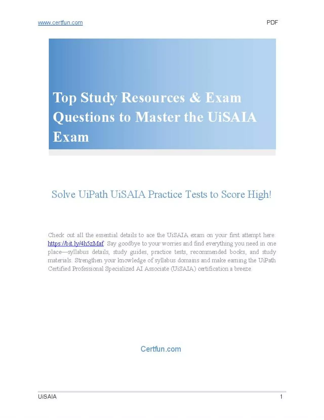 PDF-Best Study Resources & Questions to Ace the UiSAIA Exam