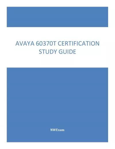 Latest Avaya 60370T Certification Study Guide