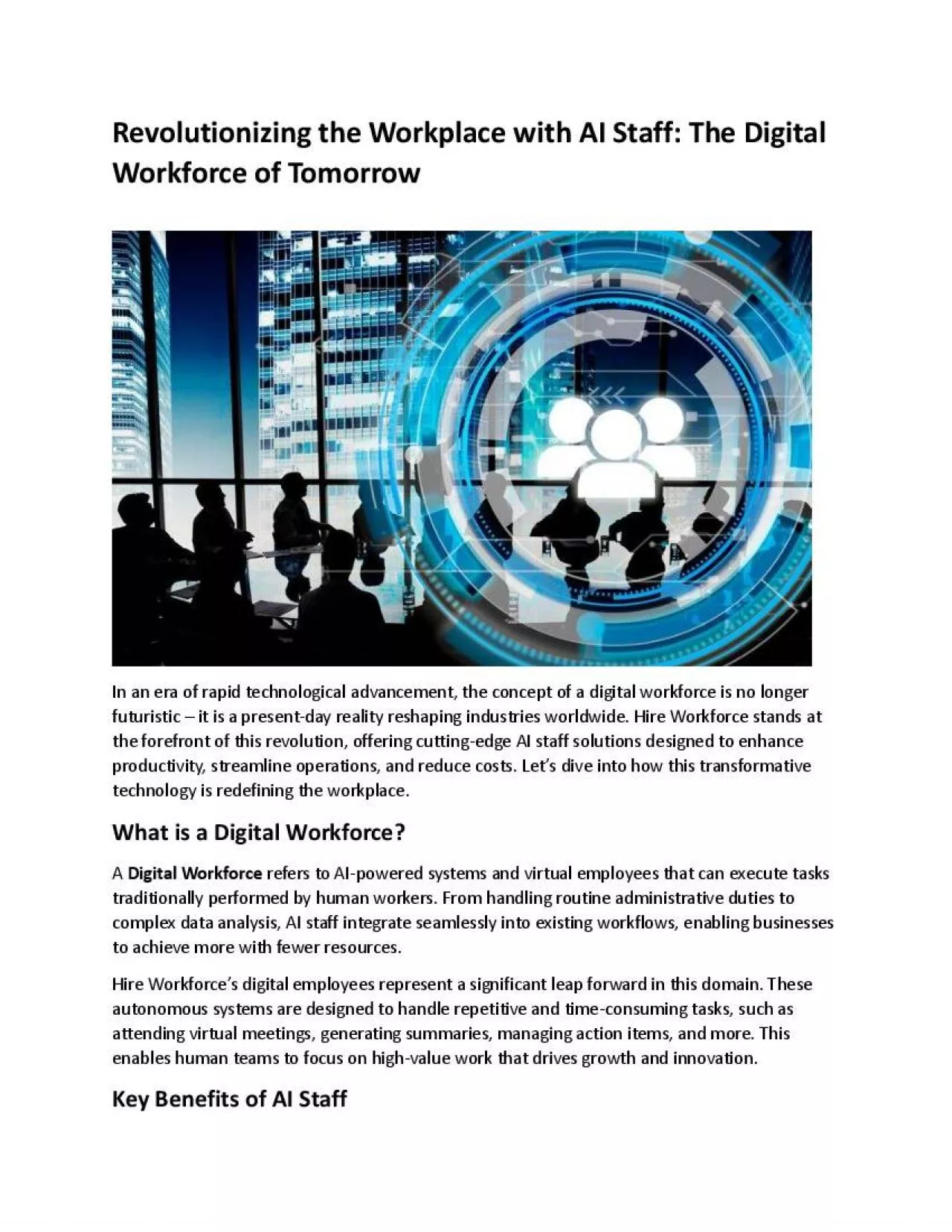 PDF-Revolutionizing the Workplace with AI Staff: The Digital Workforce of Tomorrow