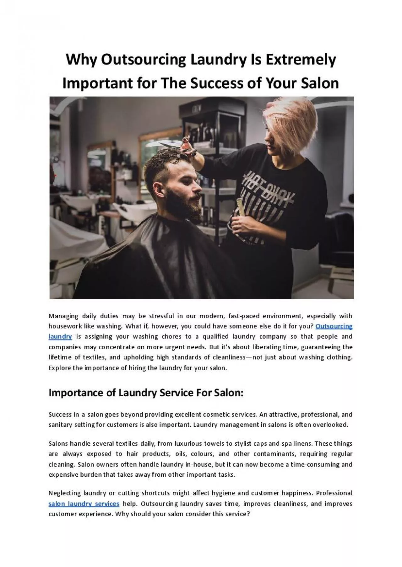 PDF-Why Outsourcing Laundry Is Extremely Important for The Success of Your Salon - Hello Laundry