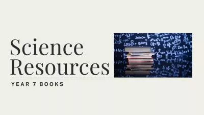 Science Resources: Year 7 Books