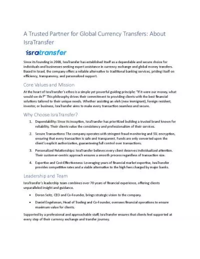 A Trusted Partner for Global Currency Transfers: About IsraTransfer