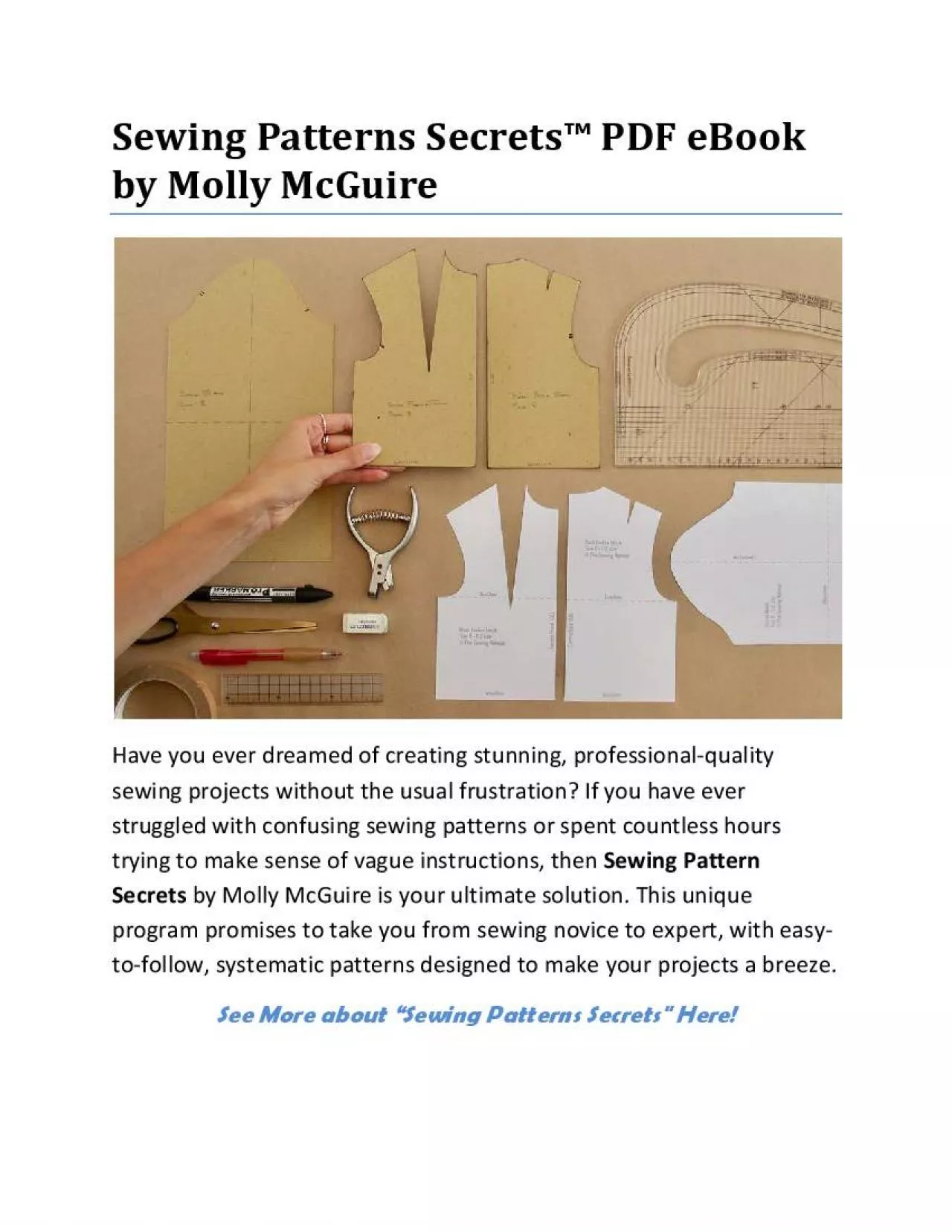 PDF-Sewing Patterns Secrets™ PDF eBook by Molly McGuire