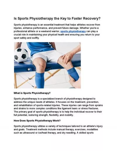 Sports Physiotherapy