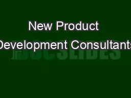 New Product Development Consultants
