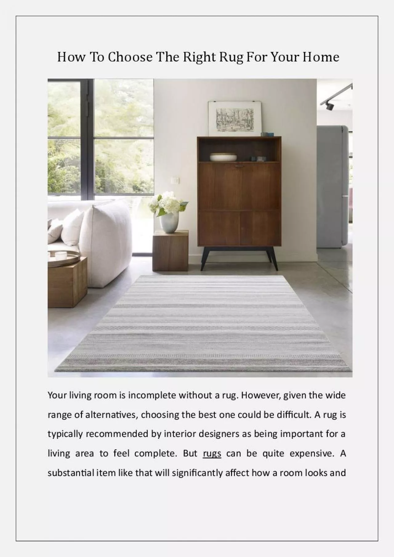 PDF-How To Choose The Right Rug For Your Home