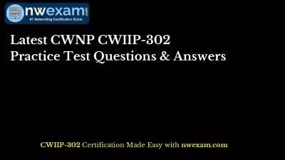 Latest CWNP CWIIP-302 Practice Test Questions & Answers