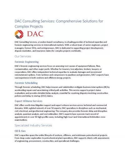 DAC Consulting Services: Comprehensive Solutions for Complex Projects