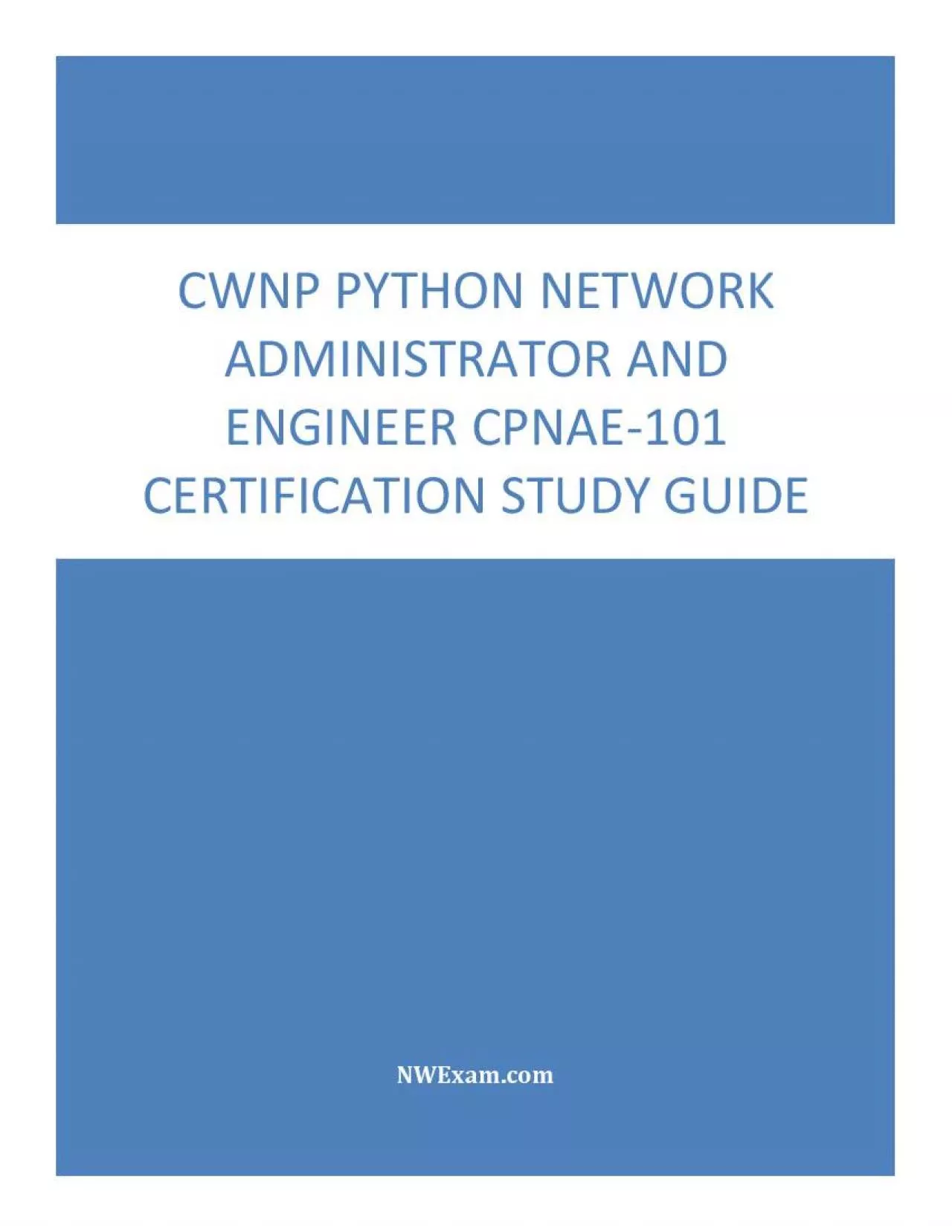 PDF-CWNP Python Network Administrator and Engineer CPNAE-101 Certification Study Guide