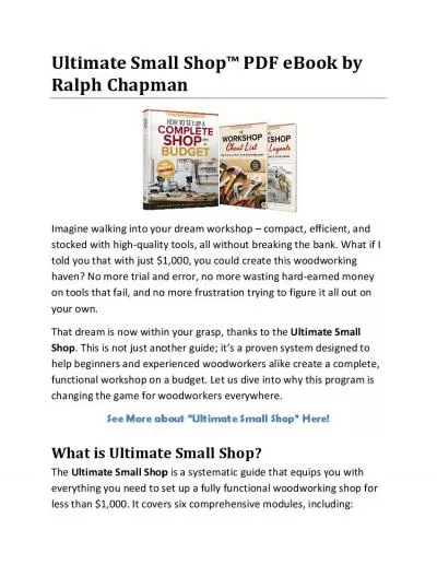 Ultimate Small Shop™ PDF eBook by Ralph Chapman