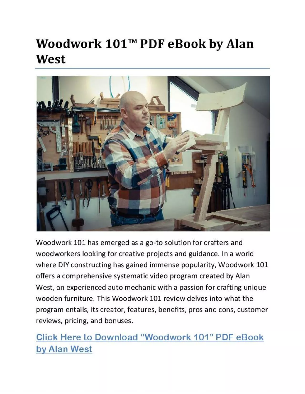 PDF-Woodwork 101™ PDF eBook by Alan West