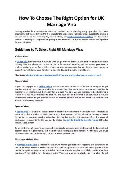 How To Choose The Right Option for UK Marriage Visa - My Legal Services