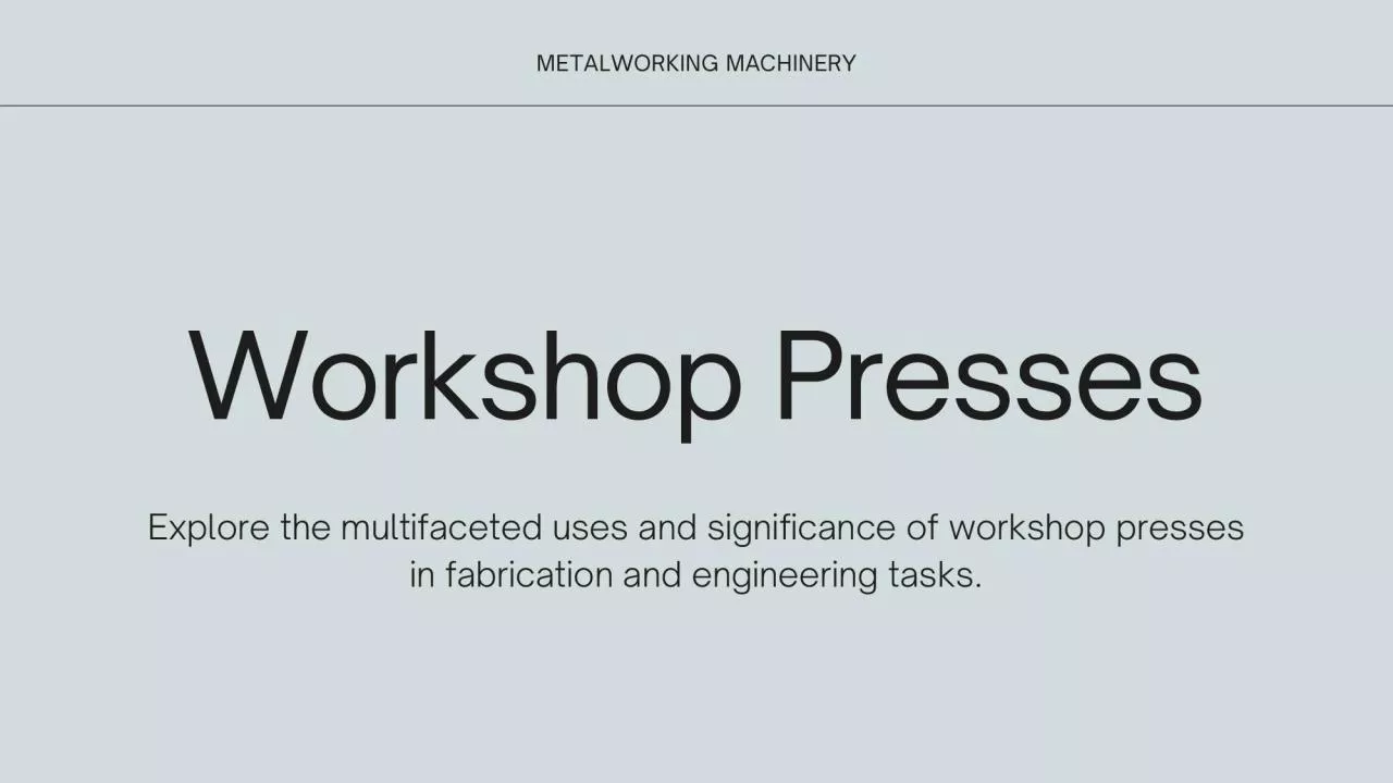 PDF-Workshop Presses