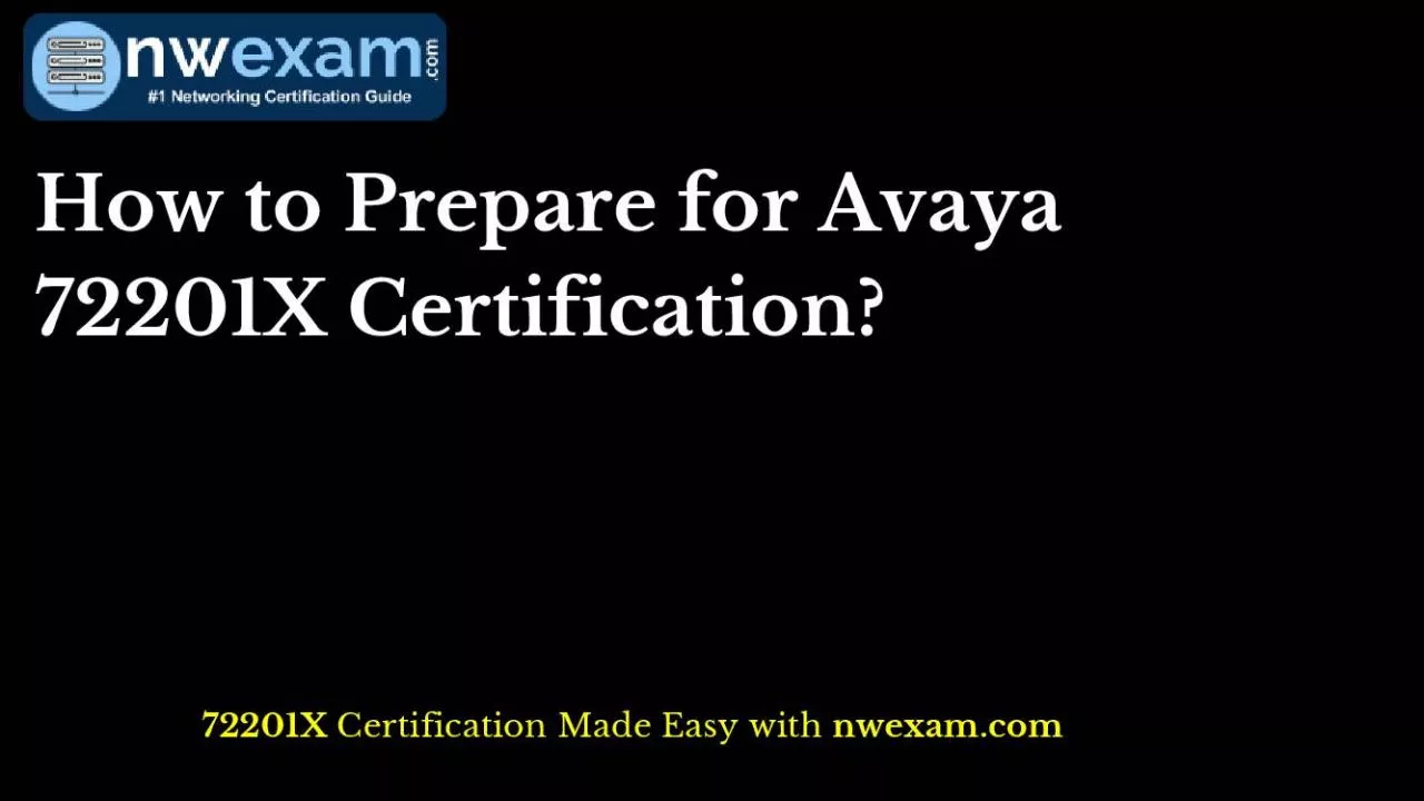 PDF-How to Prepare for Avaya 72201X Certification?