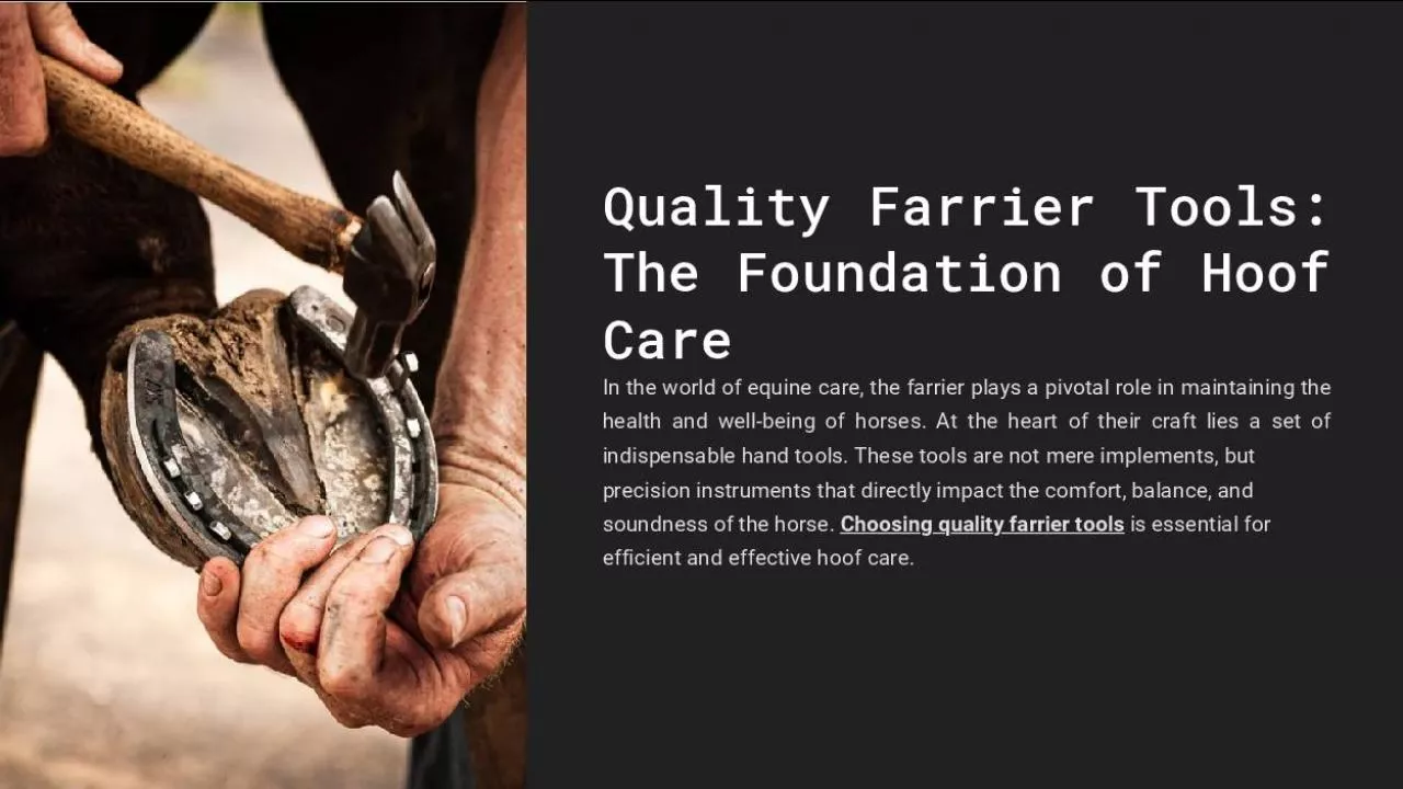 PDF-Quality Farrier Tools