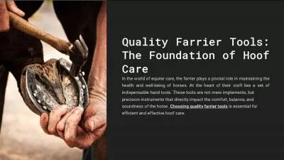 Quality Farrier Tools