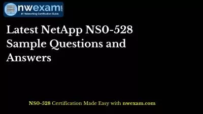 Latest NetApp NS0-528 Sample Questions and Answers