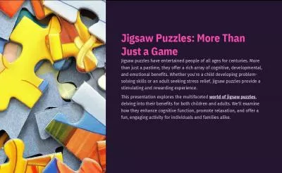 Jigsaw Puzzles: More Than Just a Game