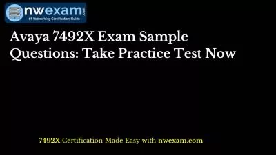 Avaya 7492X Exam Sample Questions: Take Practice Test Now