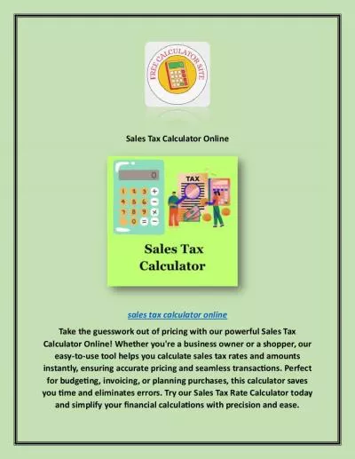 Sales Tax Calculator Online