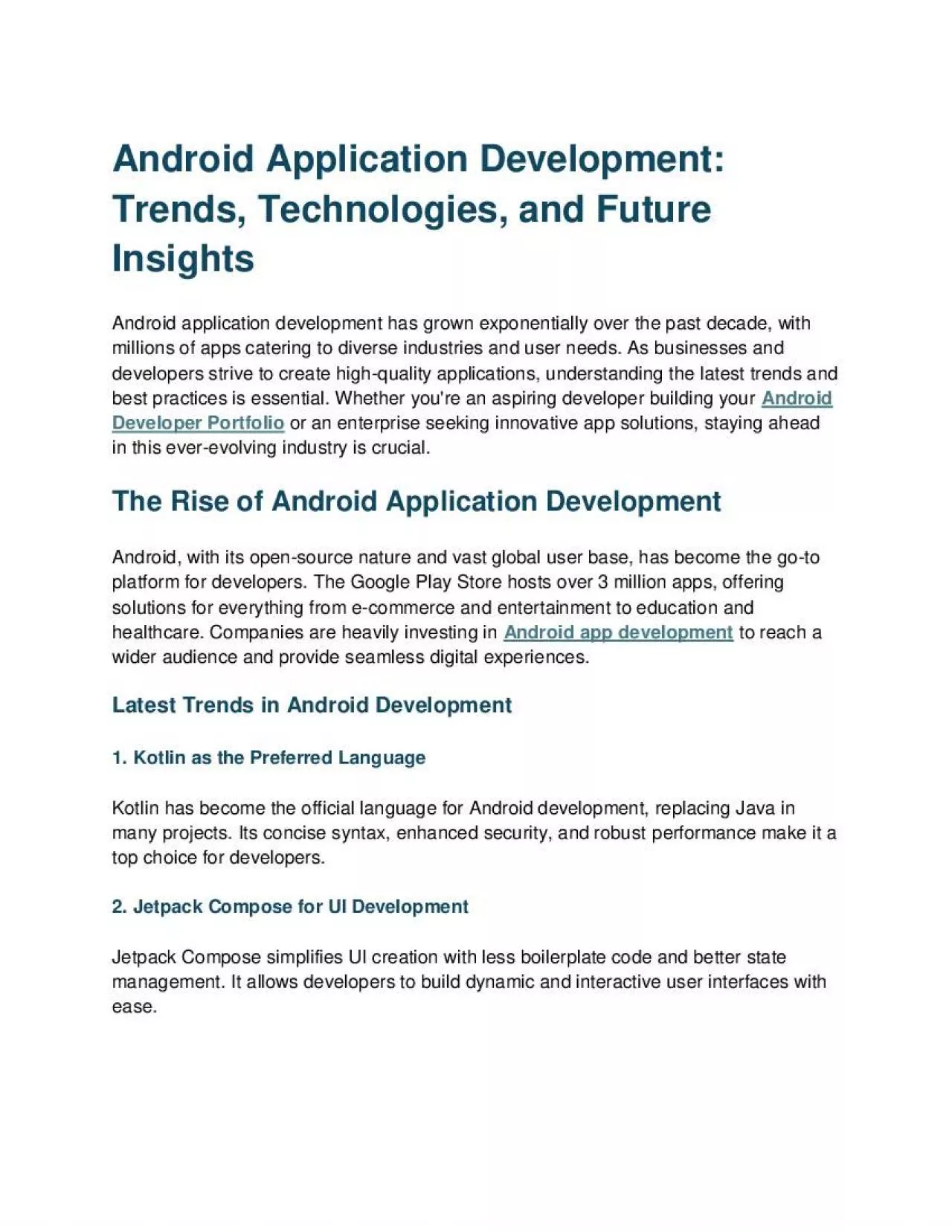 PDF-Android Application Development: Trends, Technologies, and Future Insights