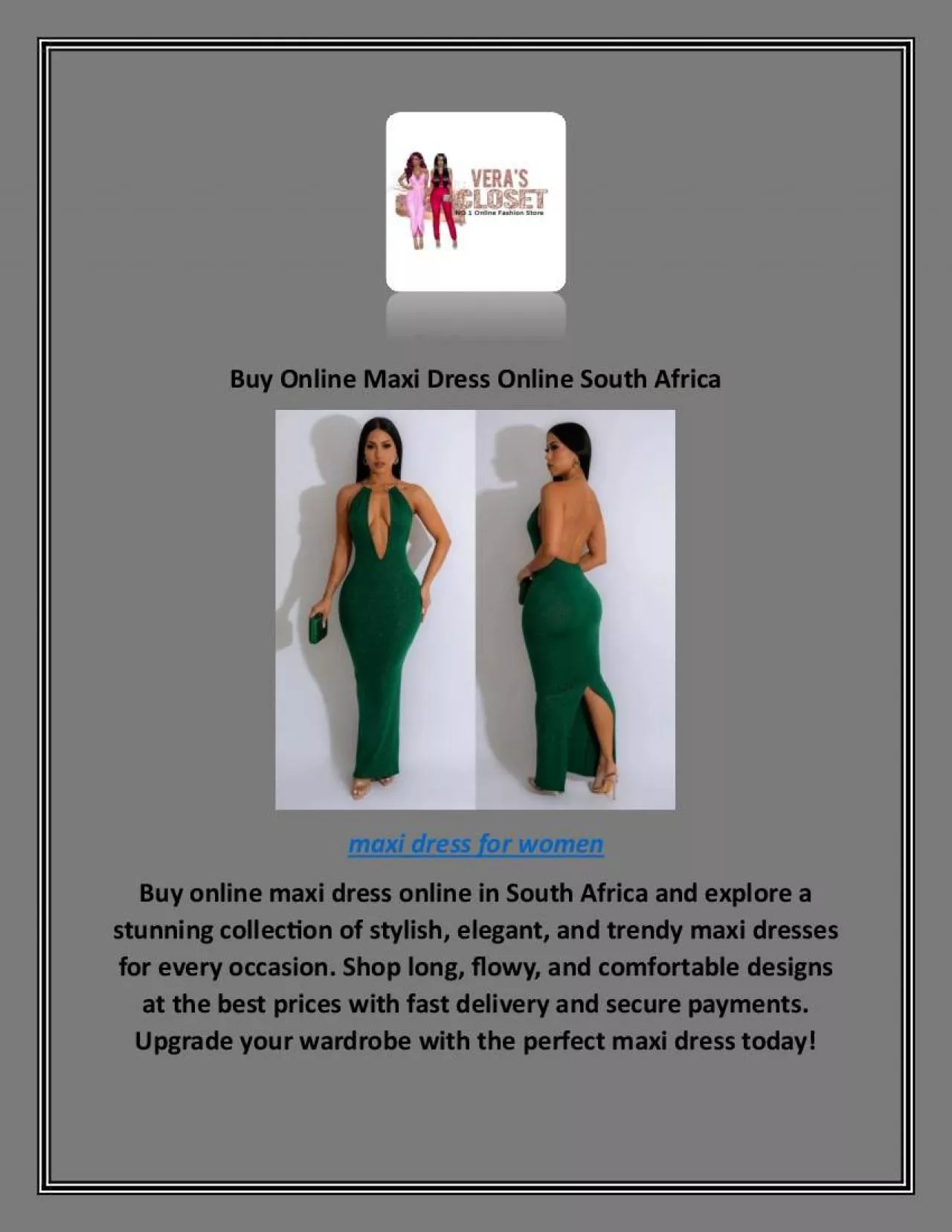PDF-Buy Online Maxi Dress Online South Africa