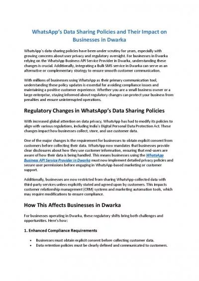 WhatsApp’s Data Sharing Policies and Their Impact on Businesses in Dwarka