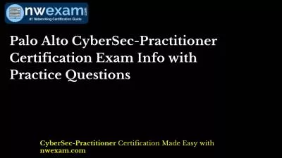 Palo Alto CyberSec-Practitioner Certification Exam Info with Practice Questions