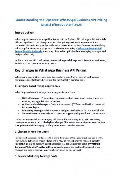 Understanding the Updated WhatsApp Business API Pricing Model Effective April 2025