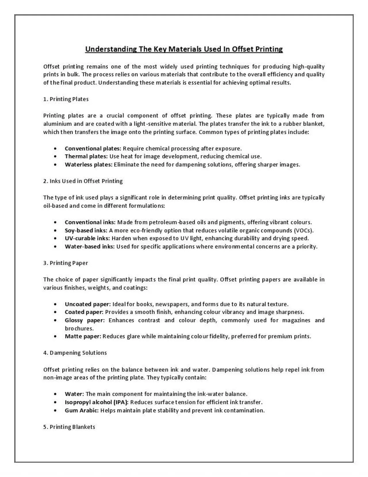 PDF-Understanding the Key Materials Used in Offset Printing