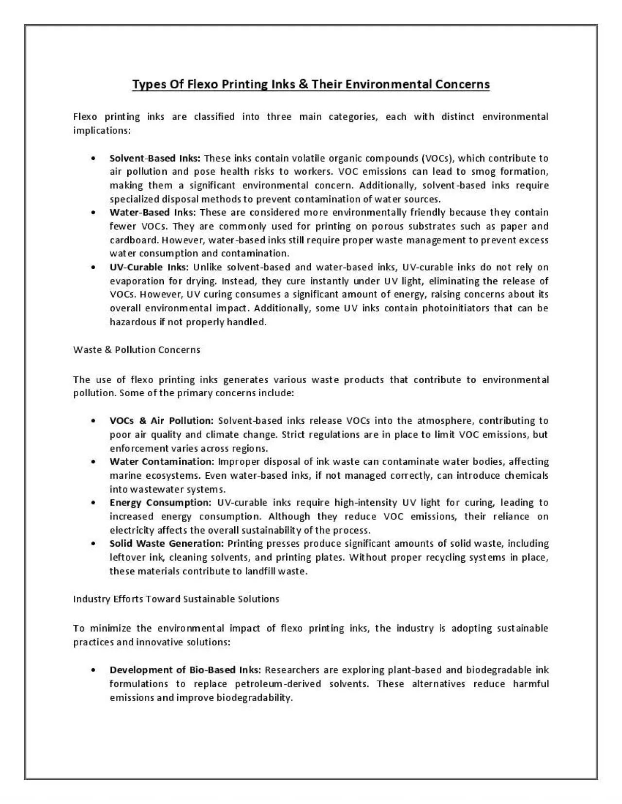 PDF-Types of Flexo Printing Inks & Their Environmental Concerns