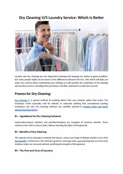 Dry Cleaning VS Laundry Service - Which Is Better