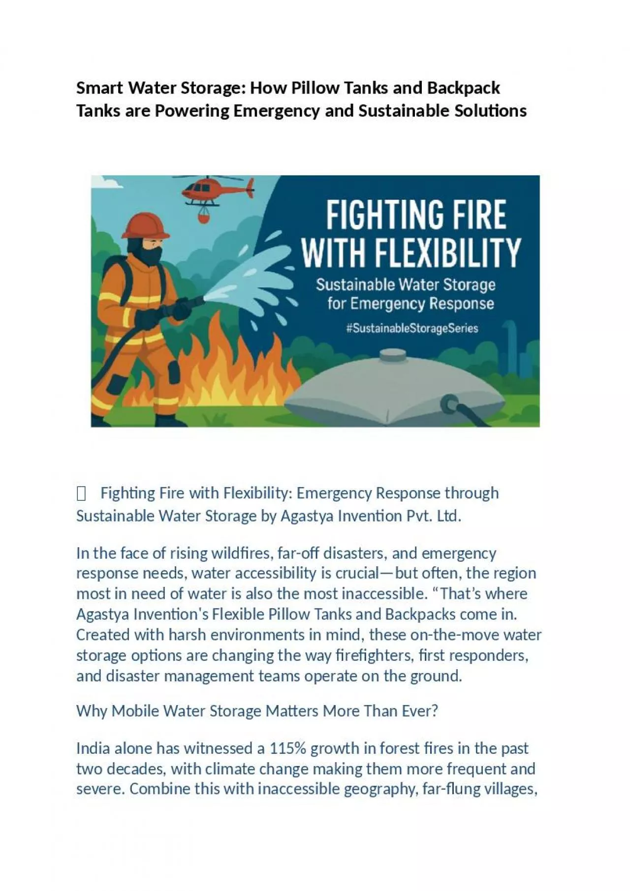 PPT-Smart Water Storage: How Pillow Tanks and Backpack Tanks are Powering Emergency and Sustainable
