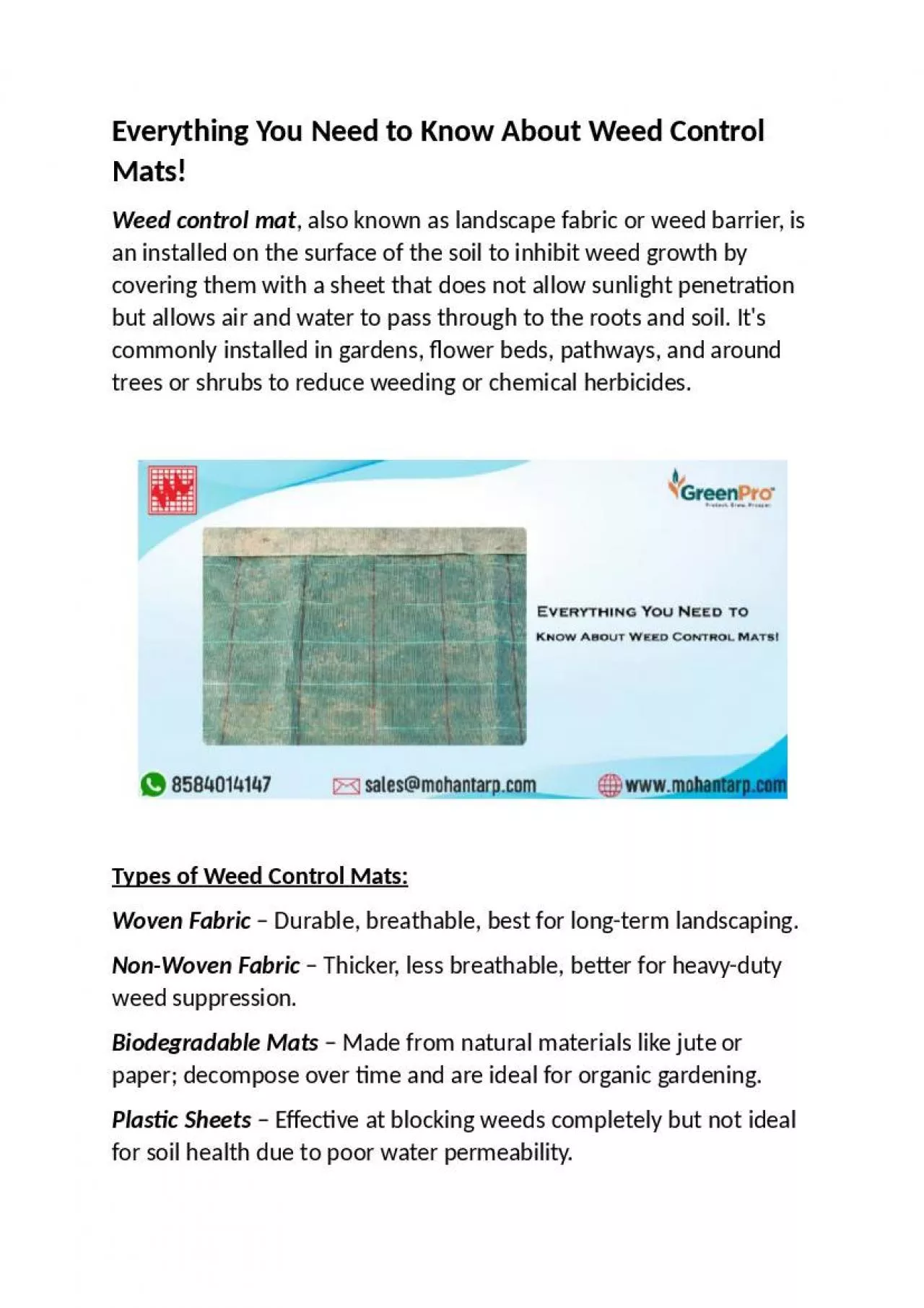 PPT-Everything You Need to Know About Weed Control Mats!